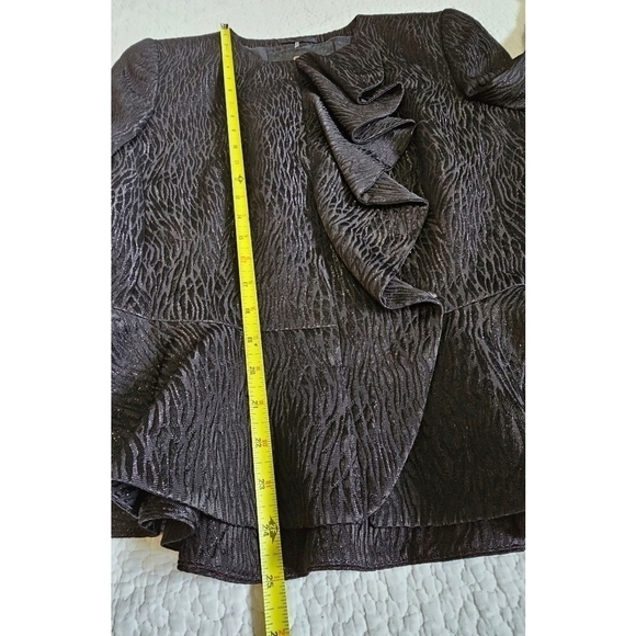 BASLER Metallic Ruffle Peplum Blazer Jacket - Picture 11 of 14